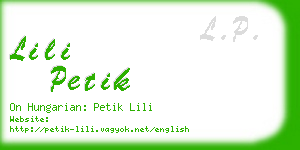 lili petik business card